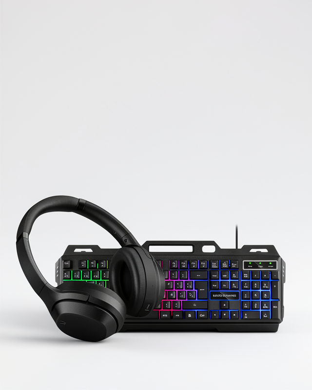 Bluetooth 5.2 Kulaklık ile Işıklı Klavye Mouse Oyuncu Seti