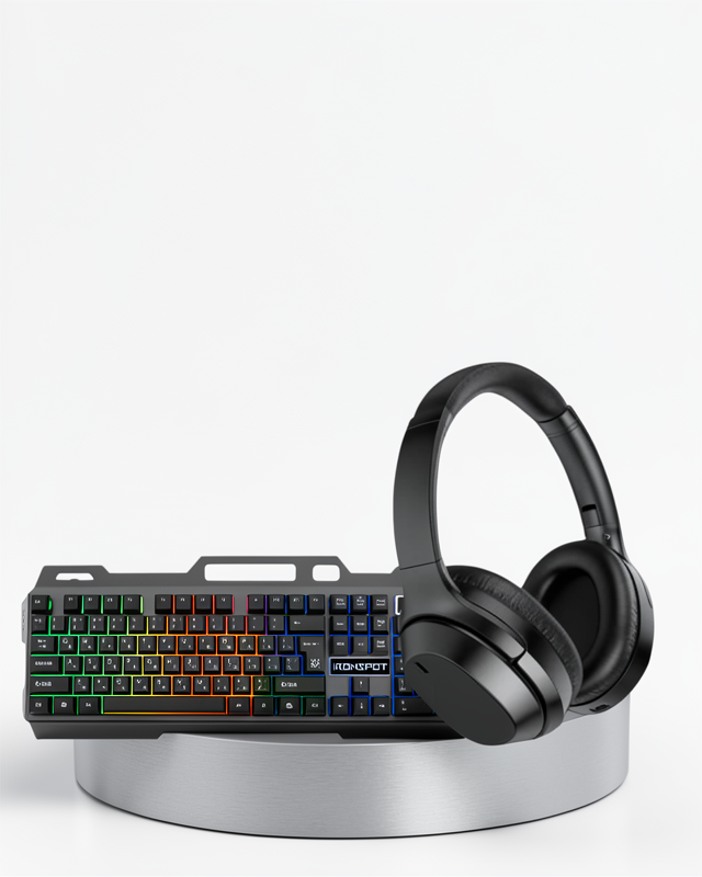 Türkçe Q USB Işıklı Klavye, Mouse ve Bluetooth Kulaklık Seti