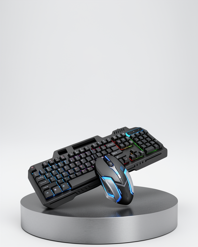 LED Aydınlatmalı Mekanik Oyuncu Seti – Ergonomik Mouse ile