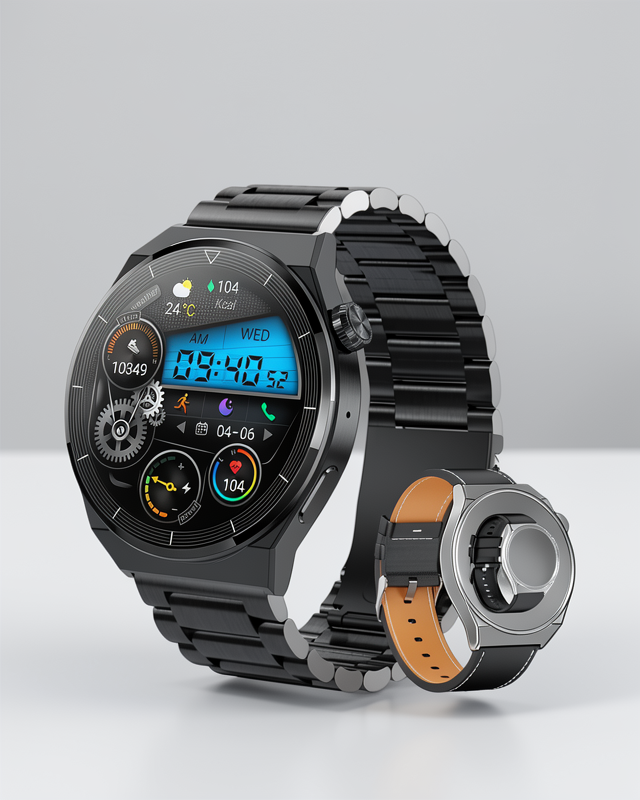 Bluetooth bağlantılı dokunmatik ekranlı GT3 Max akıllı saat sağlık ve fitness takibi yapar