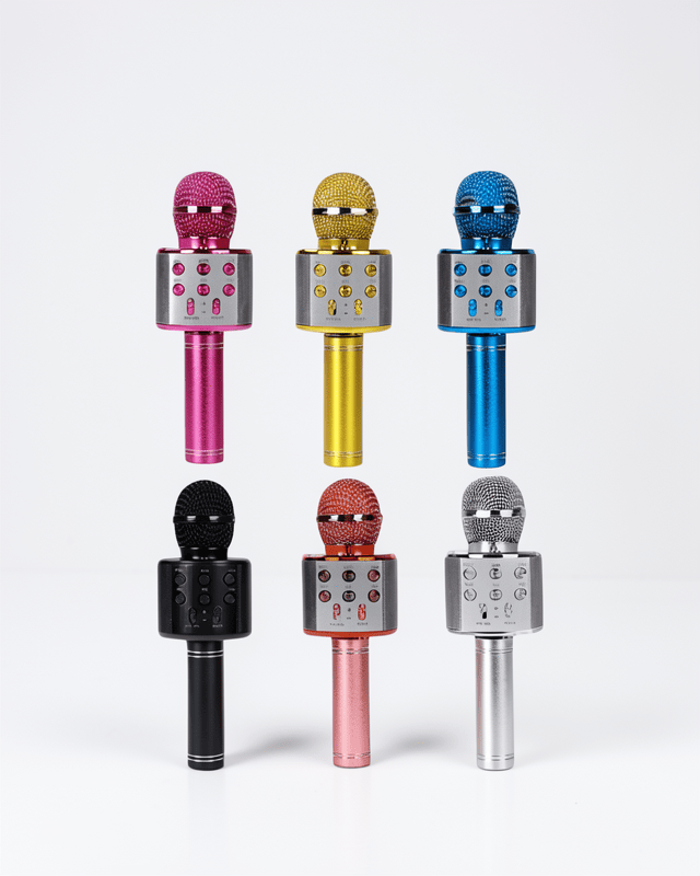 Yüksek Ses Kalitesiyle Kablosuz Bluetooth Karaoke Mikrofon, USB ve AUX Girişi
