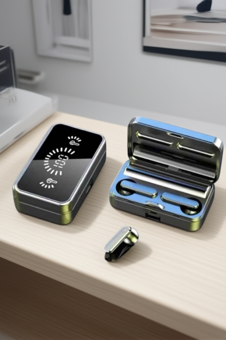 Aynalı Bluetooth Kulaklık Telefon Standlı Dijital Göstergeli