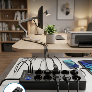 Akım Korumalı 10'lu Çoklu Priz USB-A ve Type-C Şarj Çıkışlı