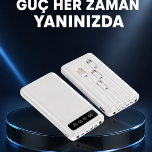 Kamp ve Seyahat İçin 20.000mAh LED Işıklı Hızlı Şarj Powerbank Yeni Nesil