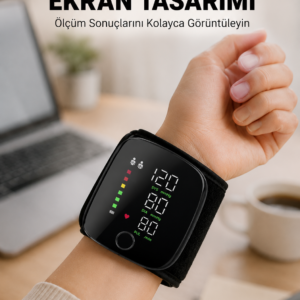 Evde Günlük Kullanıma Uygun Şarjlı Bilekten Tansiyon Ölçüm Cihazı