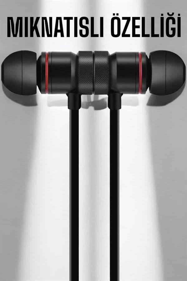 Kablolu Mıknatıslı Sport Kulaklık Bluetooth Bağlantılı