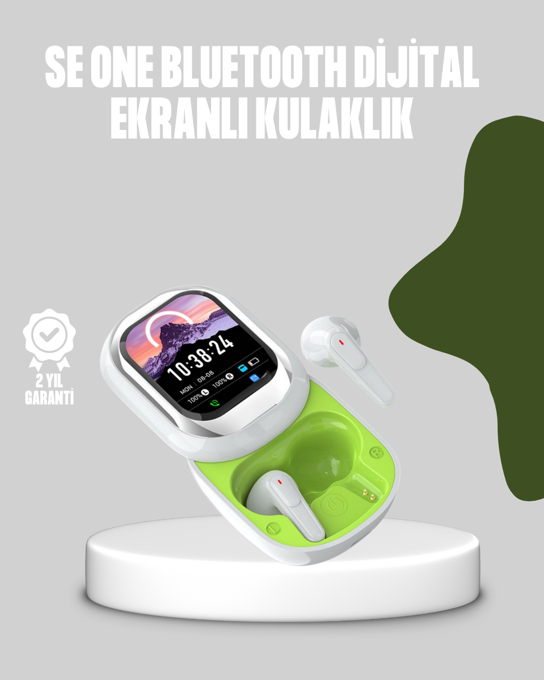 Kayar Kapak Tasarımlı Dokunmatik Ekranlı Kablosuz Bluetooth Kulaklık