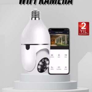 Wifi Güvenlik Kamerası 360 Derece Dönebilen Harekete Duyarlı Gece Görüşlü Ampul