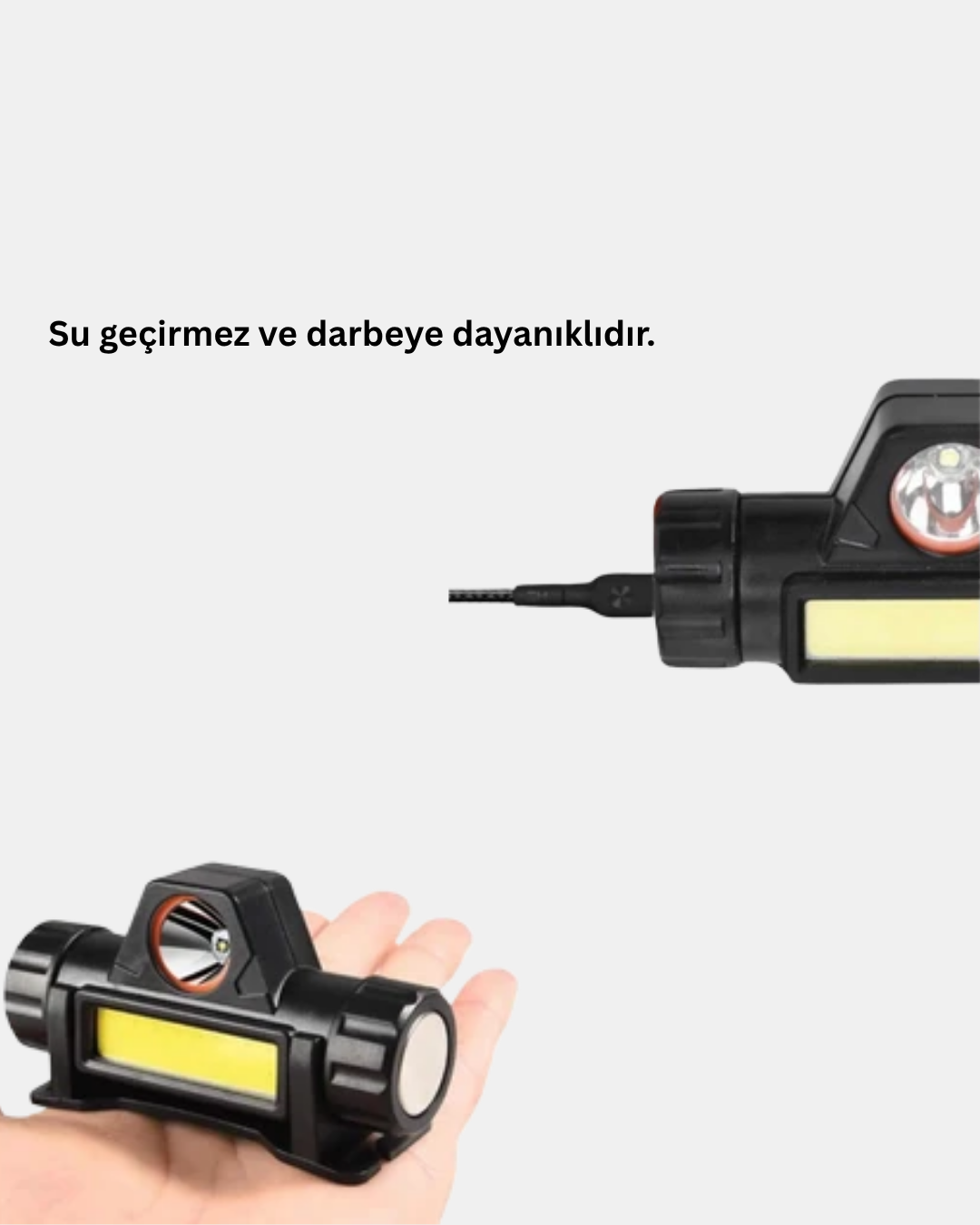 Kamp ve Doğa İçin Şarjlı LED Baş Feneri – Mıknatıslı, Su Geçirmez
