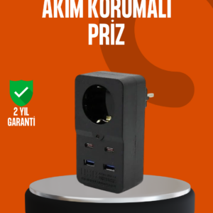 Akım Korumalı Priz 4 USB Type C Destekli Yüksek Isı Dayanımlı
