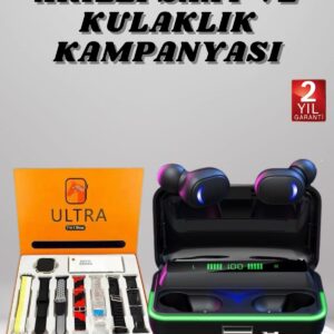 Yeni Nesil Akıllı Saat ve Bluetooth Kulaklık Kampanyası Android Ve İOS Uyumlu Uyku ve Sağlık Takibi