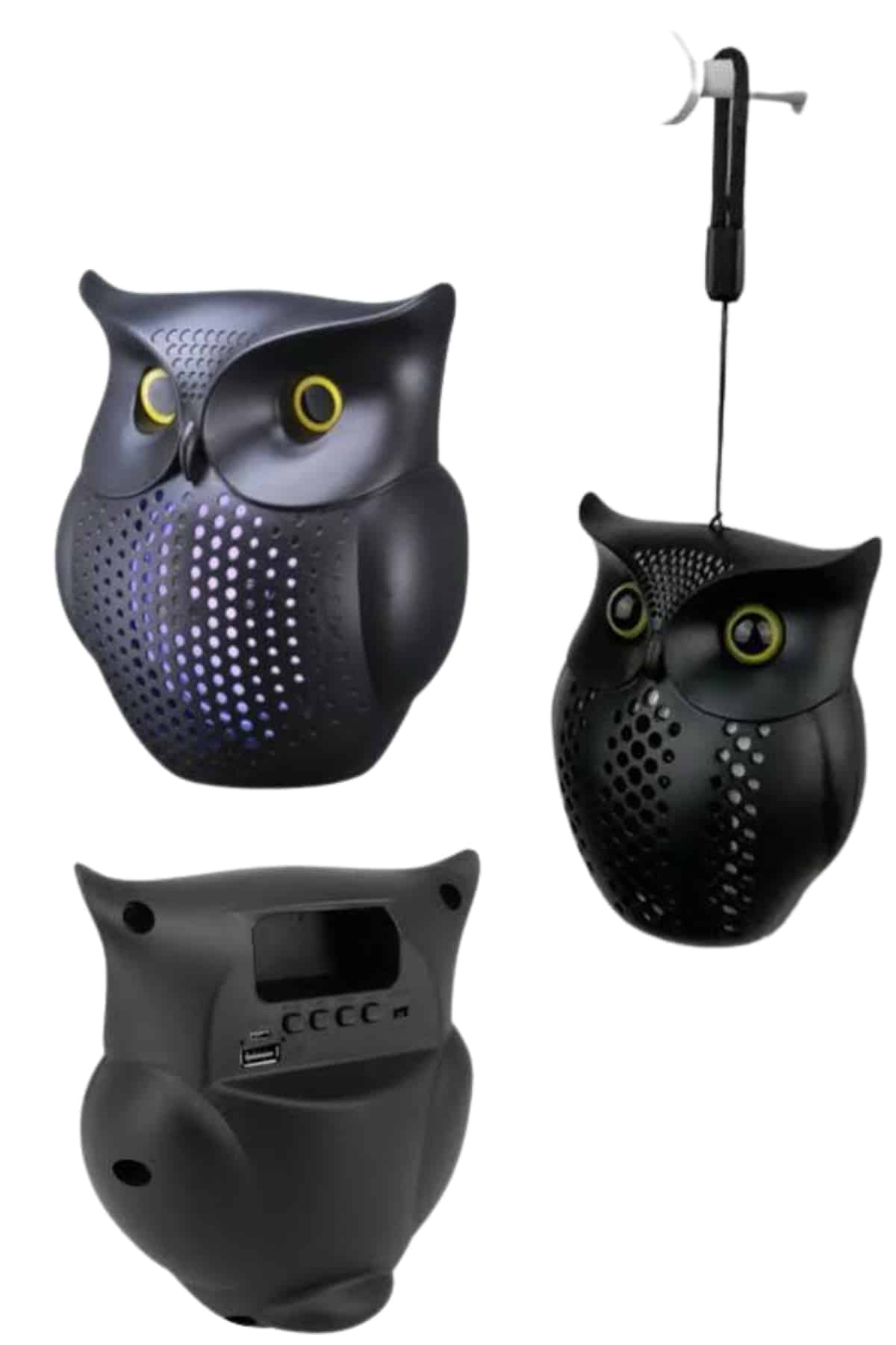 Bluetooth Hoparlör TWS Kablosuz RGB Işıklı Dekoratif Taşınabilir Baykuş
