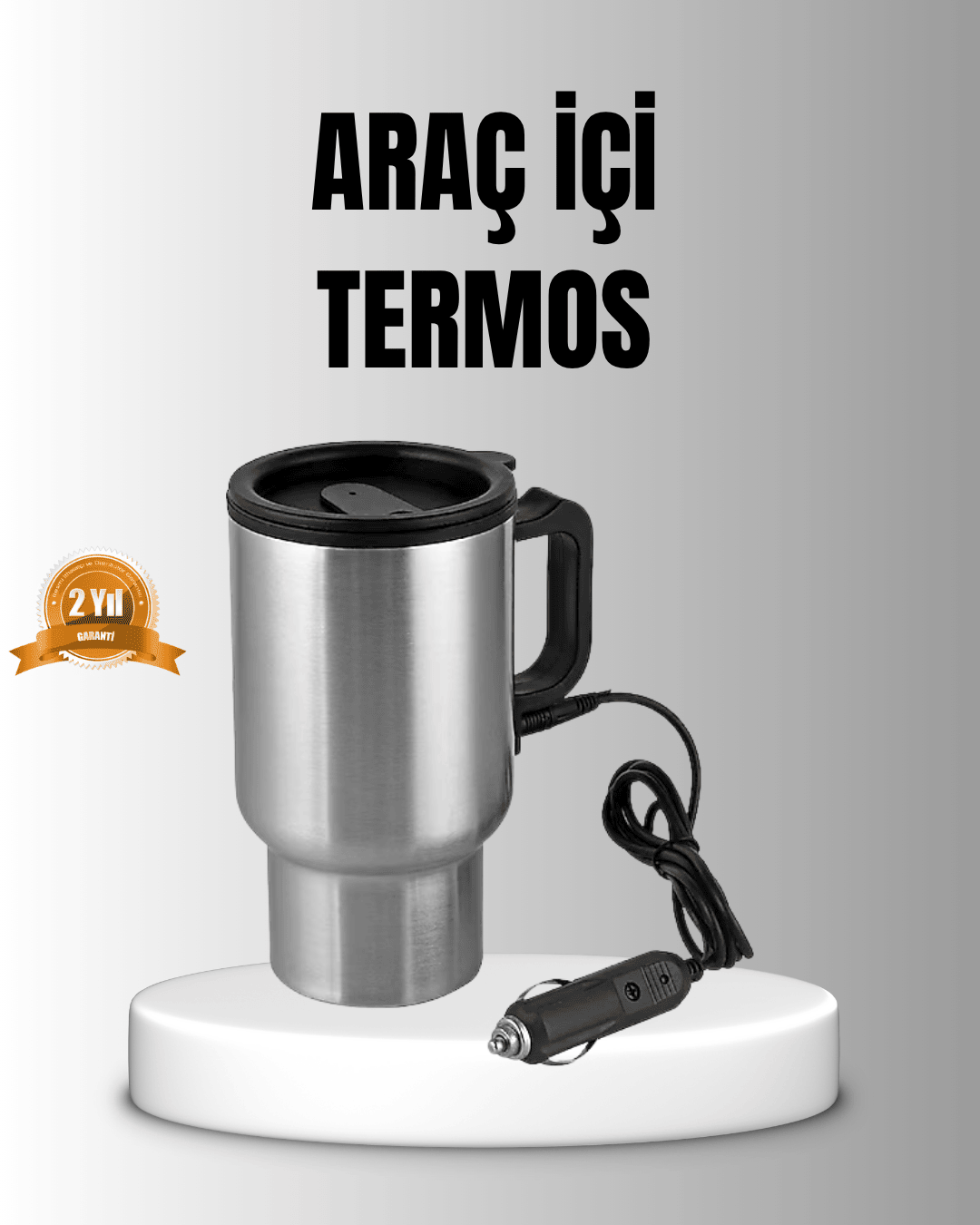 Araç İçi Su Isıtıcı Termos Kupa 12 Watt Enerji Tasarruflu