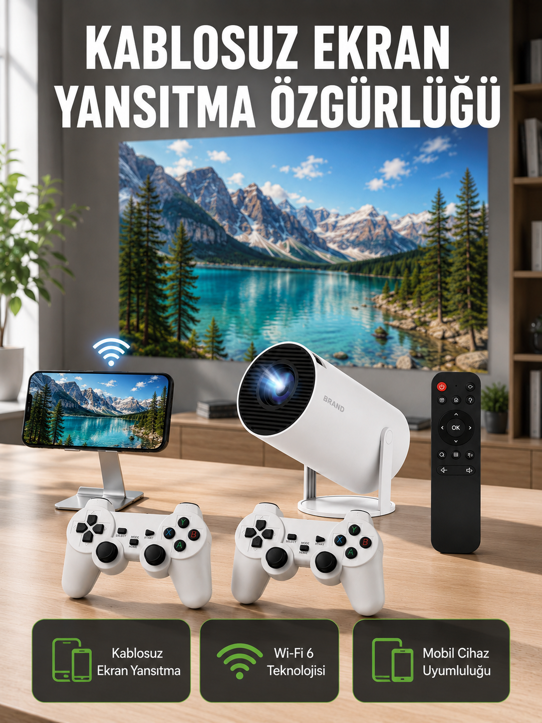 Taşınabilir Çok Fonksiyonlu Projeksiyon – Oyun, Sunum, Netflix ve Eğitim İçin Yeni Nesil