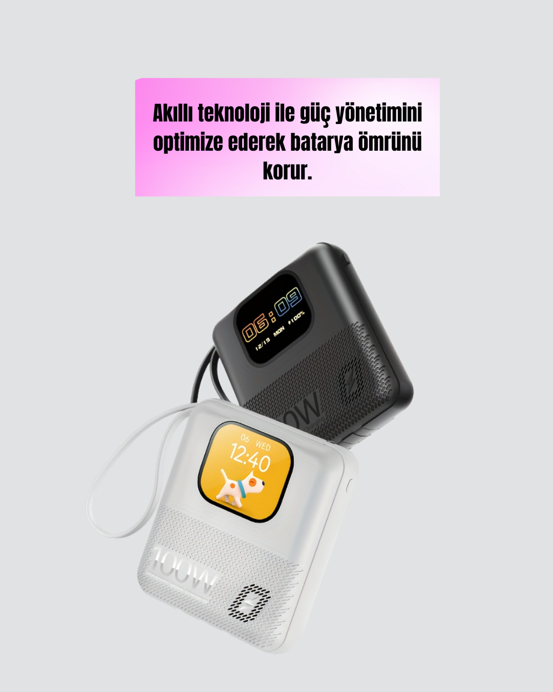 Çoklu Cihaz Destekli 10000 mAh Powerbank Akıllı Ekranlı Taşınabilir Şarj Aleti