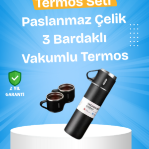 Paslanmaz Çelik Termos Seti | 500 ml Kapasite, 6-12 Saat Isı Koruma, Hediye Kutulu