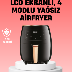 2400W Güçlü Airfryer 6L Yağsız Sağlıklı Pişirici LCD Dokunmatik