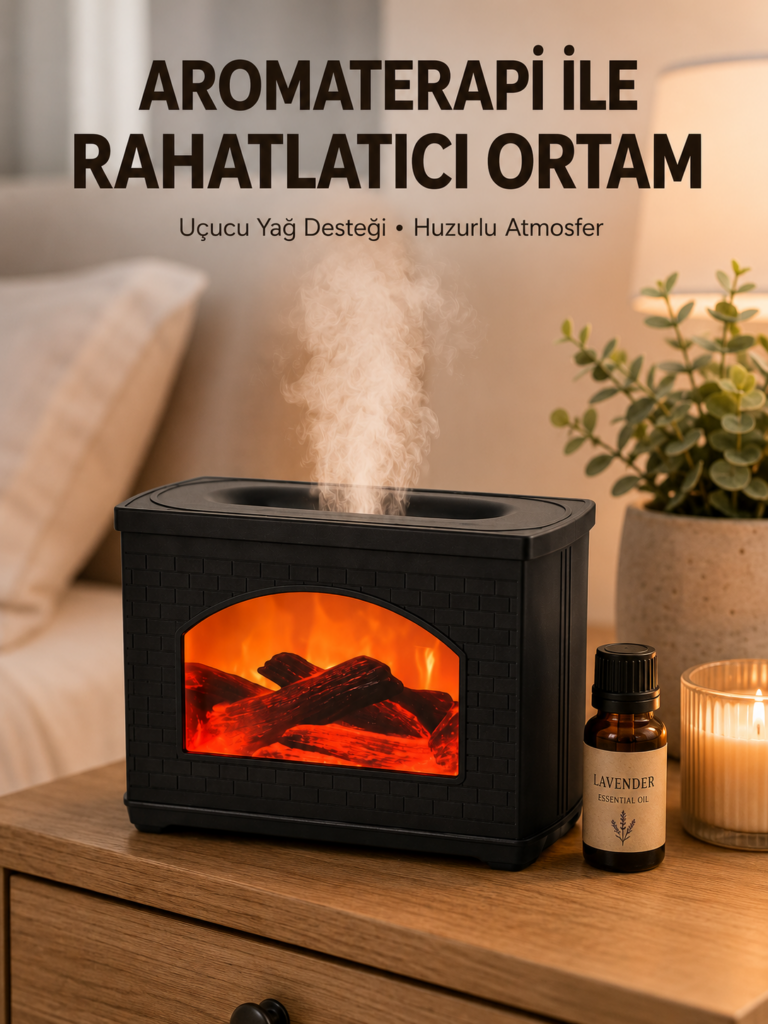 Aromaterapi Uyumlu Ultrasonik Oda Nemlendirici Ayarlanabilir Sis Çıkışlı