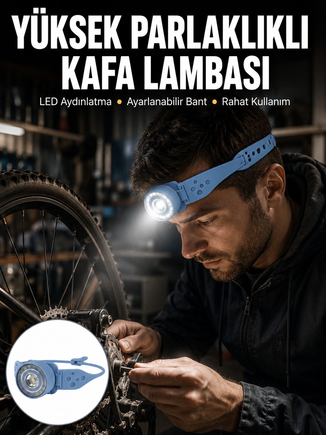 Hafif ve Taşınabilir Kamp Kafa Lambası Ayarlanabilir Işık Yeni Nesil