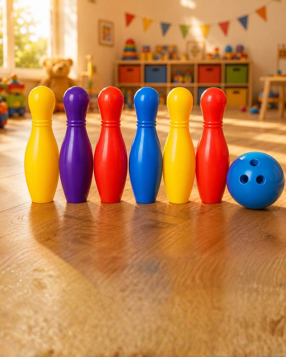 Renkli Bowling Seti Çocuk Aktivite Oyunu Motor Beceri Geliştirici
