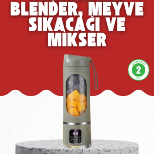 Tip-C Şarjlı 12 Bıçaklı Blender – Taşınabilir Şarjlı Meyve Sıkacağı