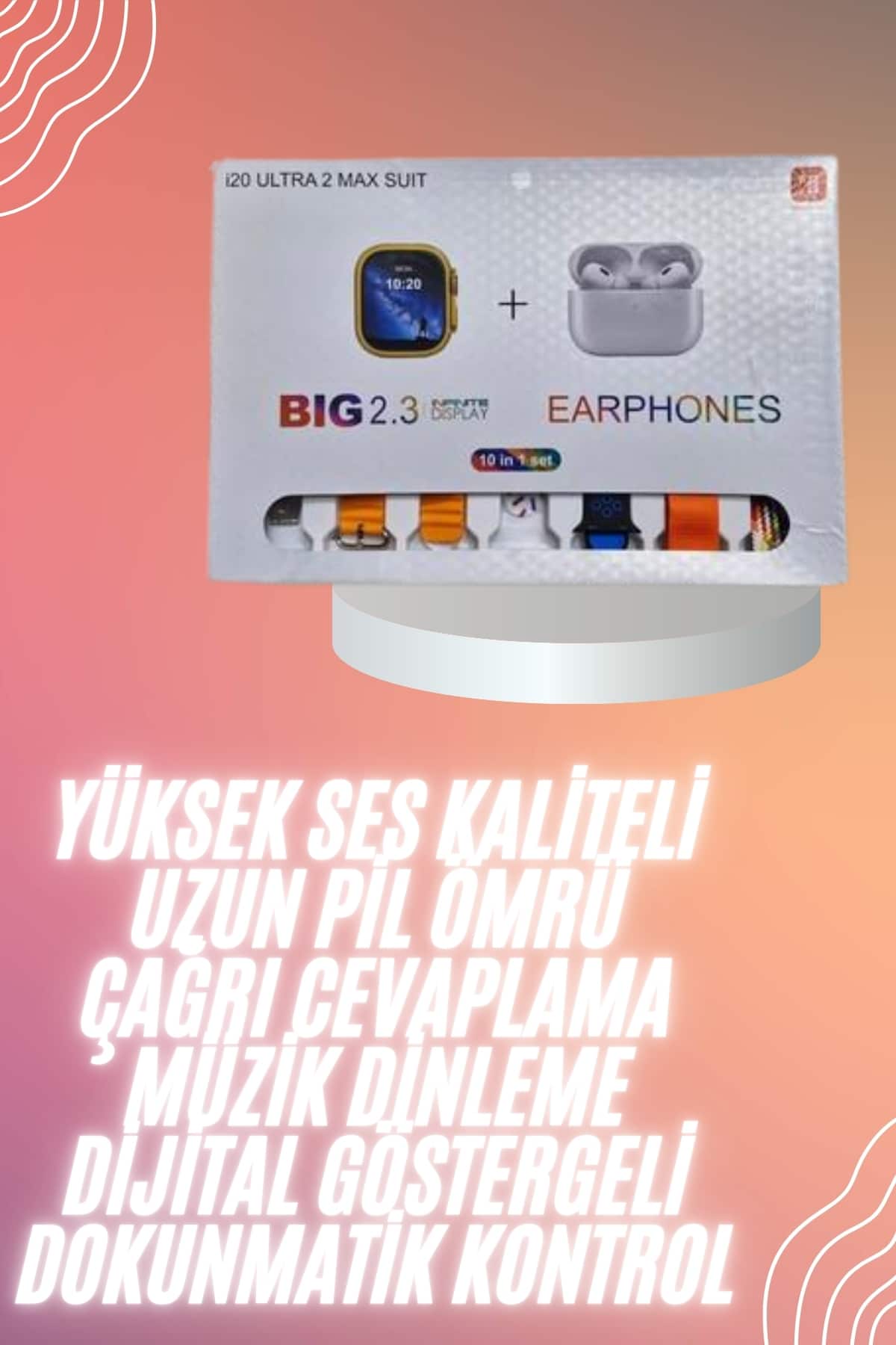 Yeni Nesil 7 Kordonlu Arama Bildirim Özellikli Kulaklık Hediyeli Akıllı Saat