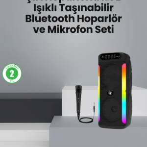Taşınabilir Şarjlı Hoparlör USB, SD Kart, AUX Girişli