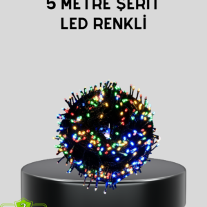5 Metre 50’li LED Işık – Siyah Kablolu, Çok Fonksiyonlu, İç ve Dış Mekan Kullanımı