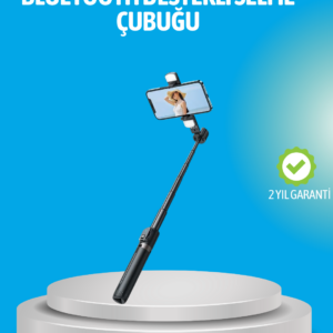Bluetooth Işıklı Uzaktan Kumandalı Selfie Çubuğu – 130 cm Yükseklik