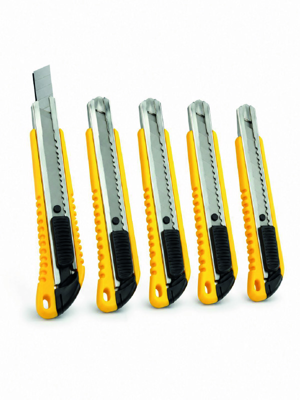 5’li Profesyonel Metal Falçata Seti Ergonomik Saplı Çok Amaçlı Kesici Maket Bıçağı