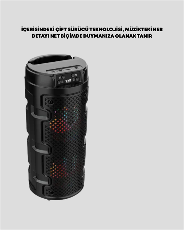 Bluetooth'lu Taşınabilir Kablosuz Hoparlör – Çift Sürücülü Güçlü Ses, USB/SD/AUX Destekli Müzik Sistemi
