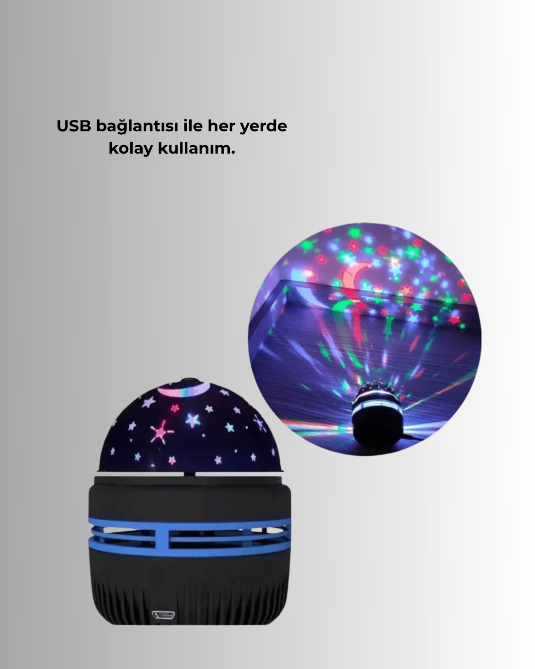Galaxy Projektörlü Gece Lambası