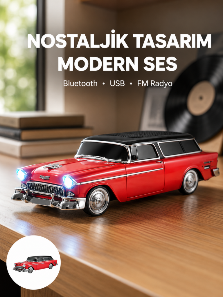 Taşınabilir Klasik Araç Tasarımlı Kablosuz Hoparlör