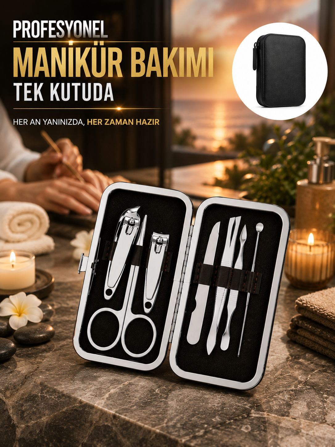 Evde Profesyonel Tırnak Bakımı İçin 7 Parça Premium Bakım Seti