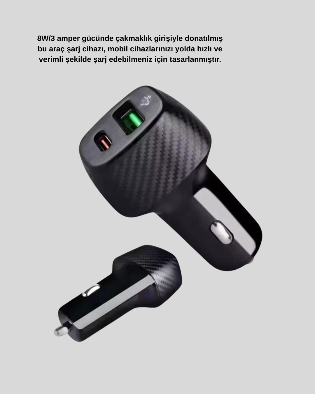 Araç İçi Bluetooth Müzik Kiti + Type-C PD Araç Şarjı Seti