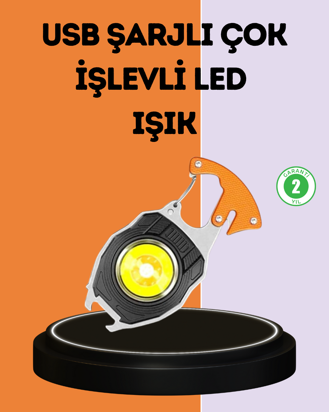 LED Işıklı Acil Durum Düdüklü Anahtarlık Fener
