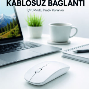 Bluetooth Kablosuz Wireless Mouse Şarjlı Sessiz Ergonomik 5000 DPI Fare