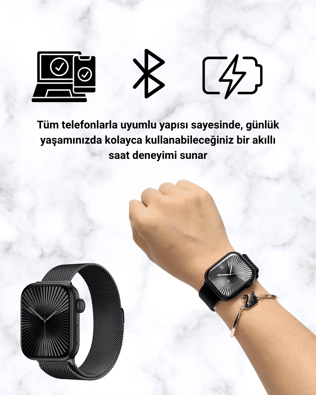 Akıllı Saat SQ-16 Mini Series 10 | Unisex Tasarım, Sağlık ve Spor Takibi