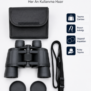 20x Büyütmeli Profesyonel Dürbün | HD Optik Lens Taşıma Çantalı ve Boyun Askılı