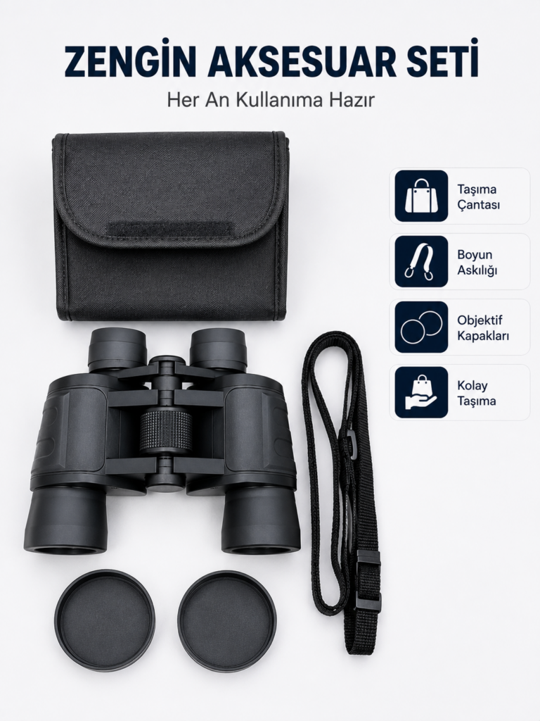 20x Büyütmeli Profesyonel Dürbün | HD Optik Lens Taşıma Çantalı ve Boyun Askılı