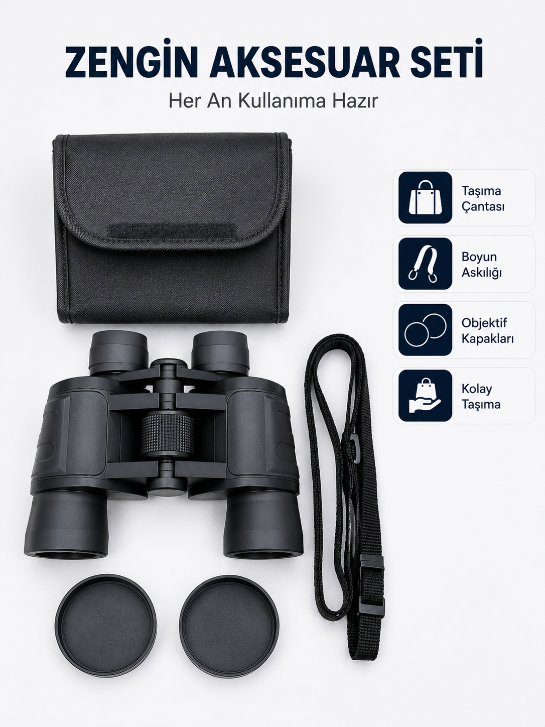 20x Büyütmeli Profesyonel Dürbün | HD Optik Lens Taşıma Çantalı ve Boyun Askılı