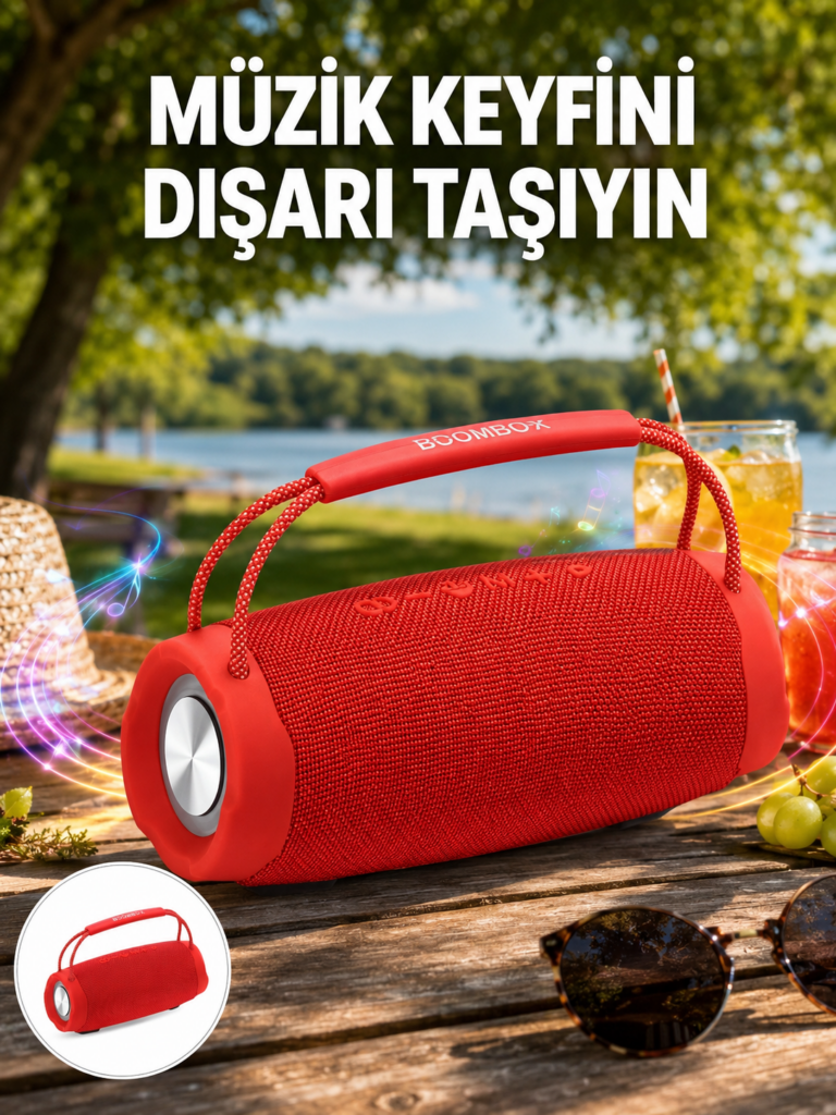 Çevreleyen Sesli RGB Destekli Kablosuz Taşınabilir Hoparlör Yeni Nesil