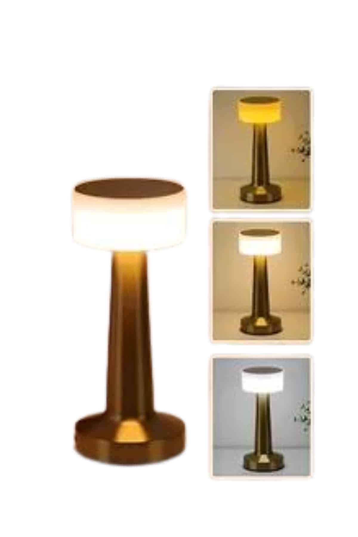 Kablosuz Renkli Masa ve Gece Lambası Altın Rengi Dokunmatik Led Lamba Yeni Nesil