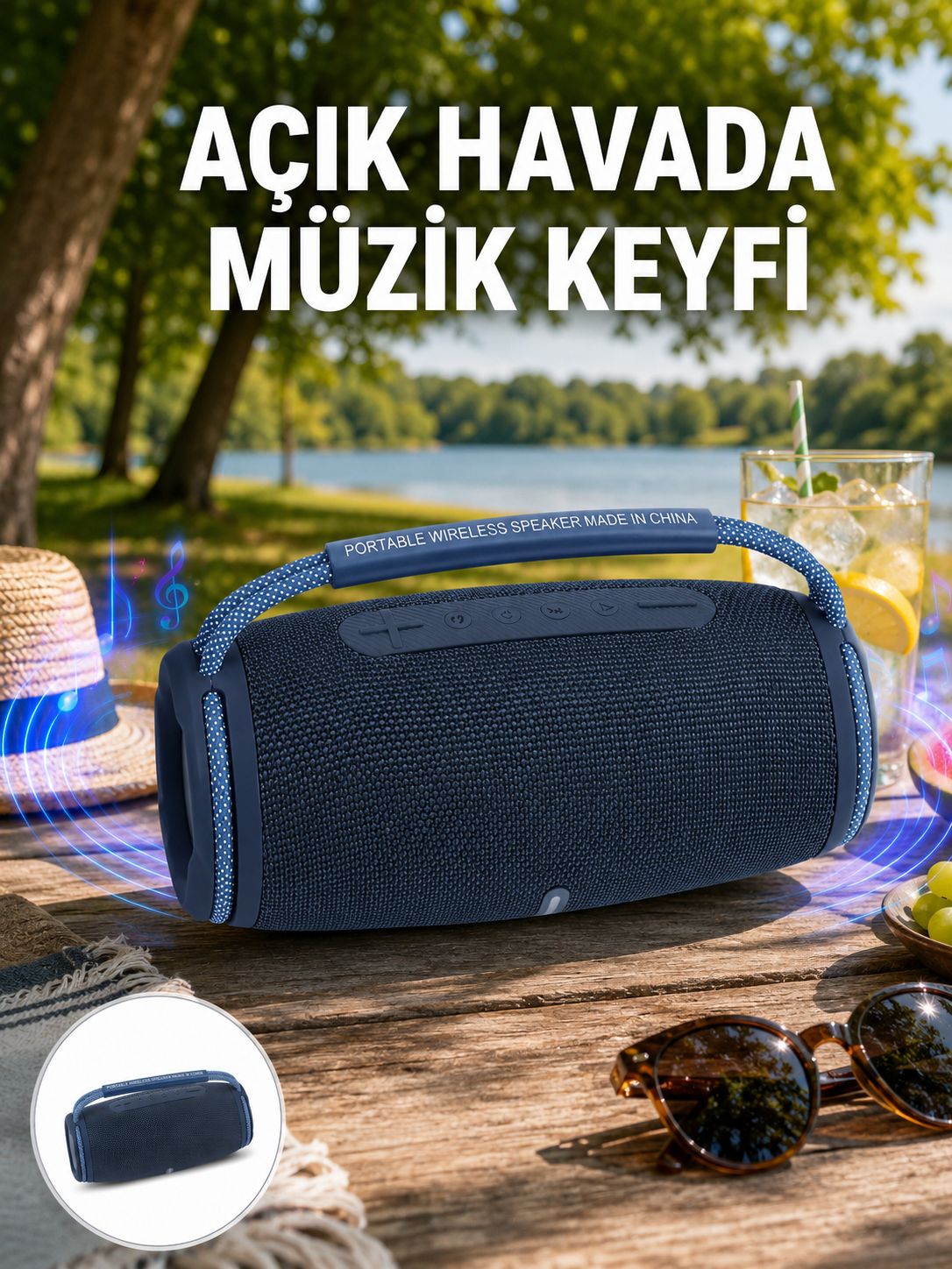 Hafif ve Dayanıklı Renkli Işıklı Taşınabilir Müzik Hoparlörü Yeni Nesil