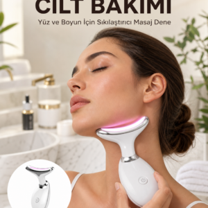 Cilt Yenileyici Şarjlı Güzellik Aleti – Pozitif/Negatif İyon, Titreşimli Masaj ve Kırmızı-Mavi-Yeşil Işıkla Yeni Nesil