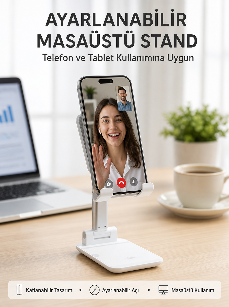 Taşınabilir Masaüstü Telefon Tutucu Ayarlanabilir Yükseklik Yeni Nesil