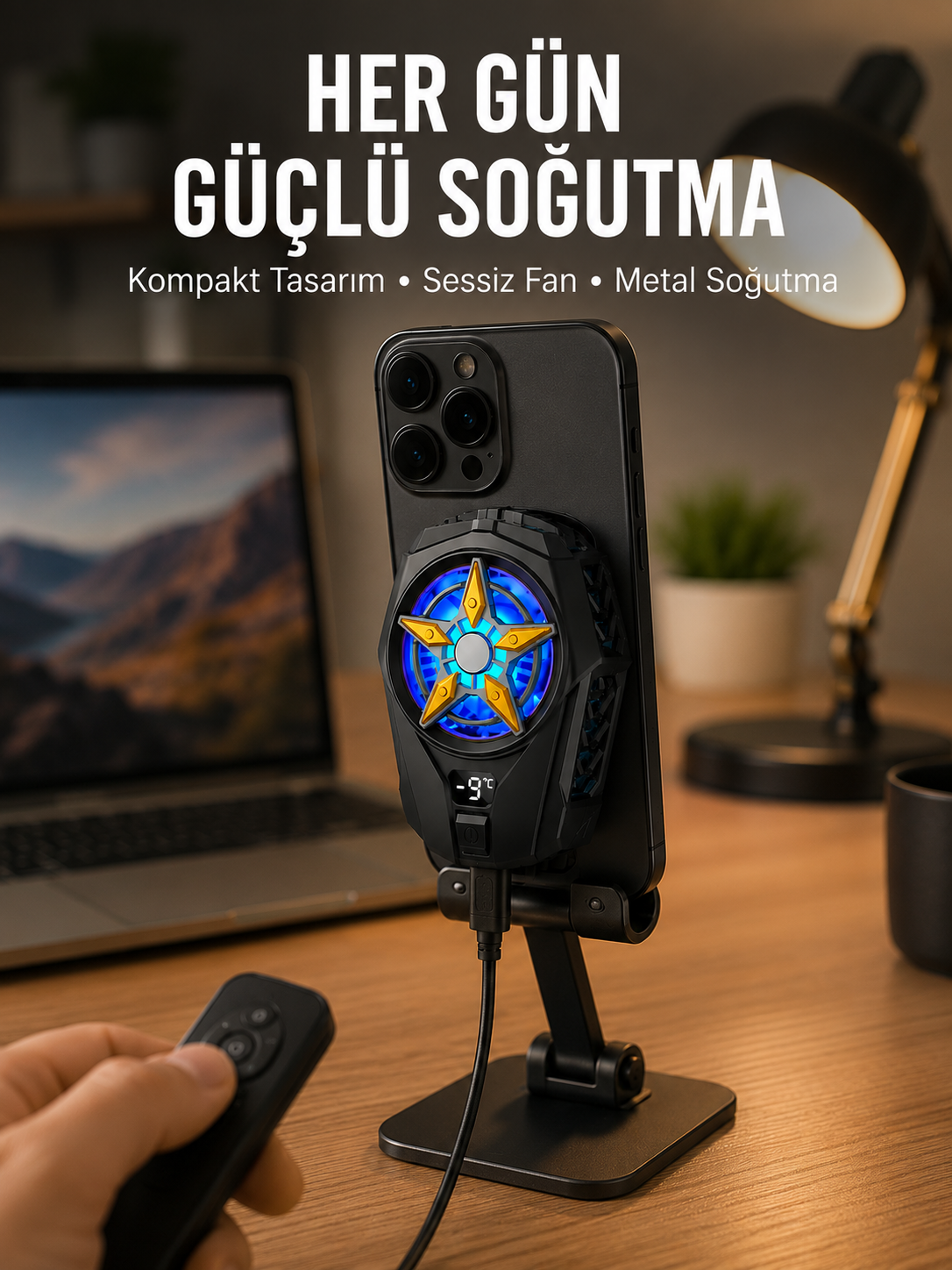 Cep Telefonu Radyatörü – Type-C, 2 Vitesli, Sessiz Soğutma Fanı Yeni Nesil