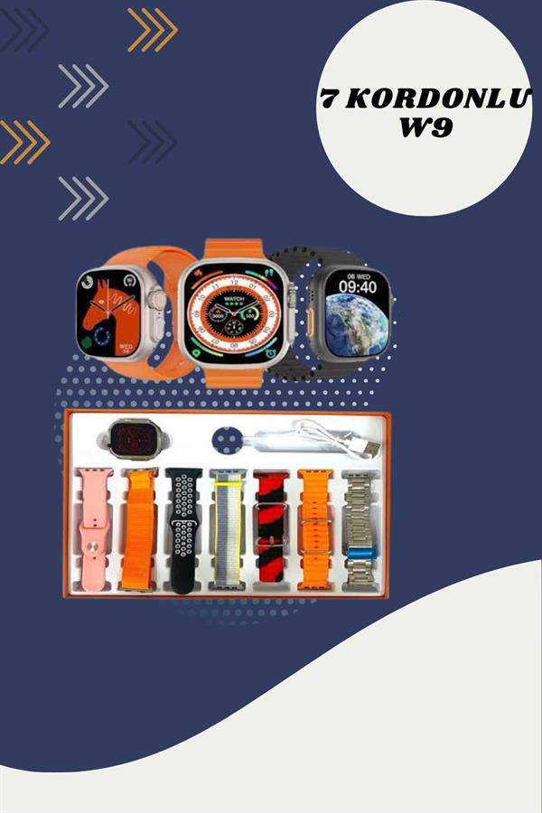 Aynalı Bluetooth Kulaklık ve 7 Kordonlu Akıllı Saat Dijital Göstergeli Uzun Pil Ömrü