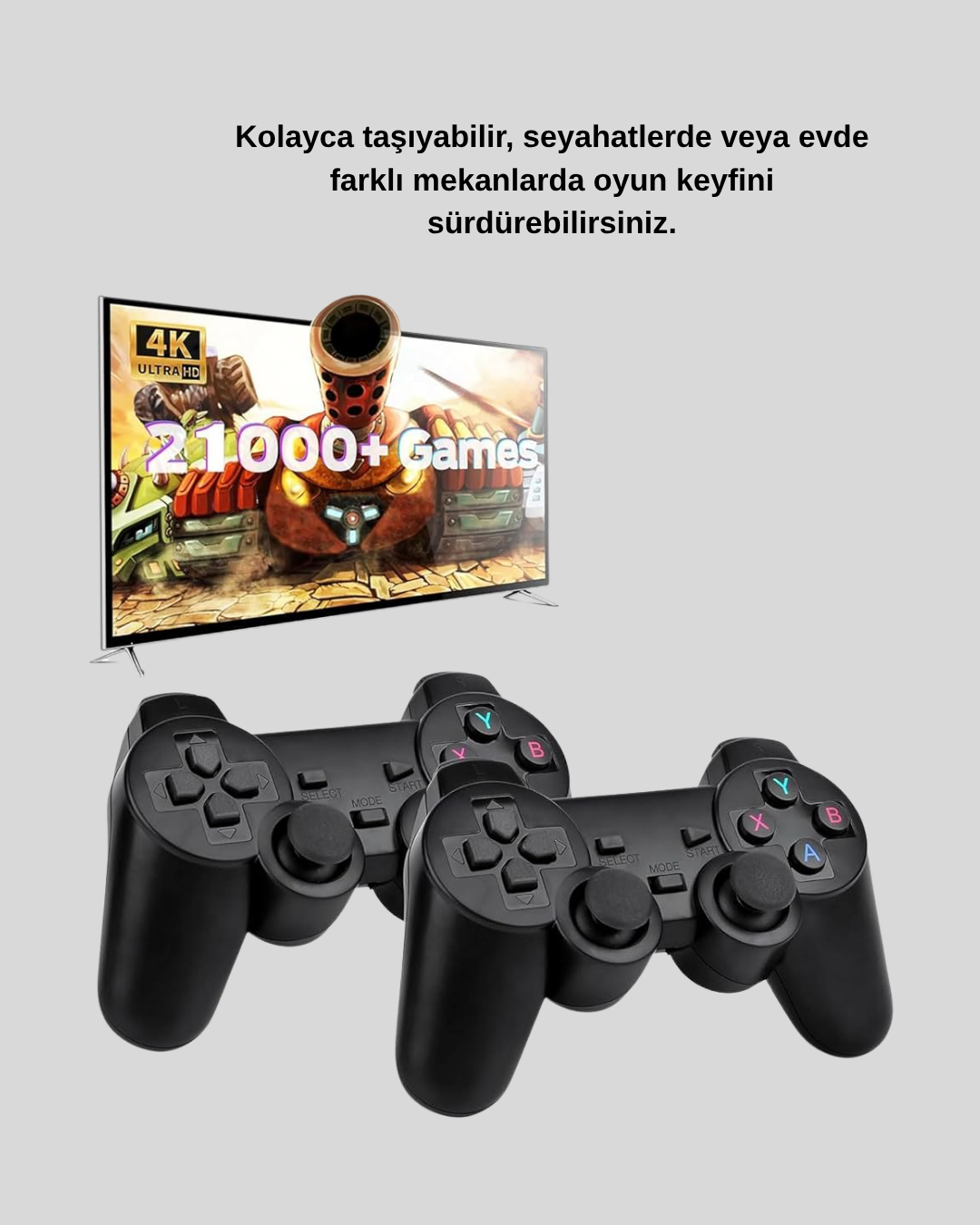 Taşınabilir Kablosuz Oyun Konsolu 2.4G TV Destekli Kompakt Gövde