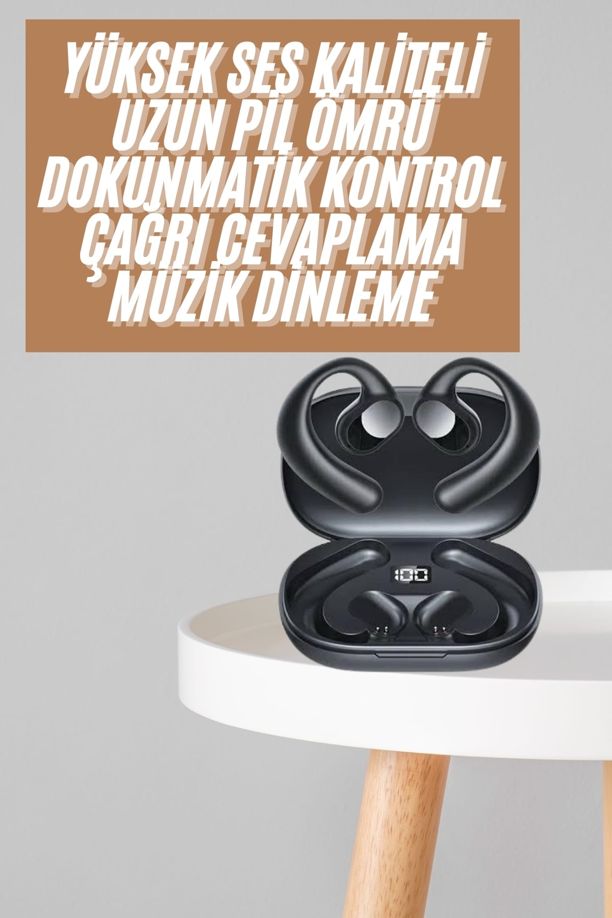 Bluetooth Kulaklık Küpeli Uzun Pil Ömrü Yüksek Ses Kaliteli Dijital Göstergeli
